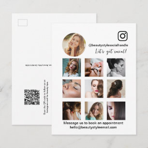 Skönhetssalongens sociala medier kampanj med QR-ko Vykort