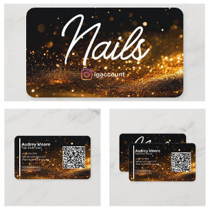 Skönhetssalonger Professionell QR-kod Nagelteknike Visitkort