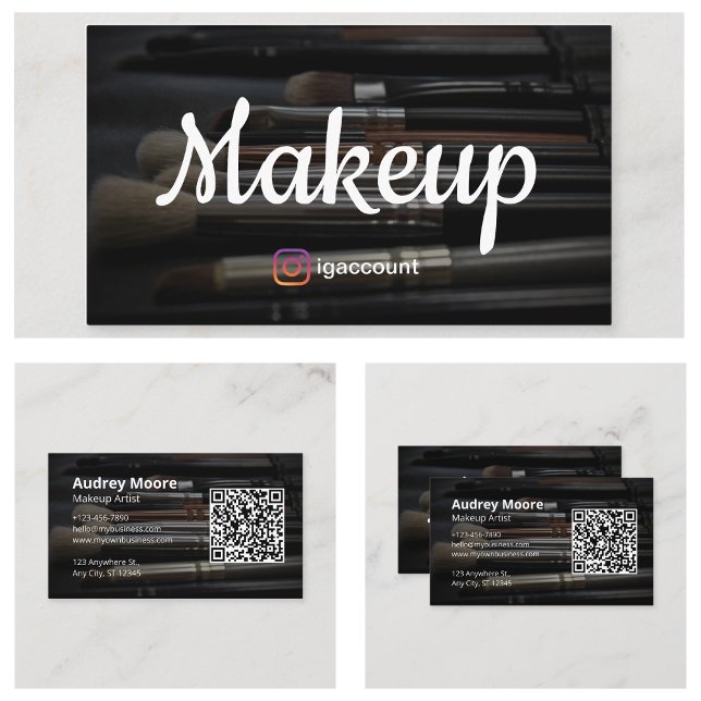 Skönhetssminkartist QR-kod Visitkort (Beauty Makeup Artist QR code Business Card
)