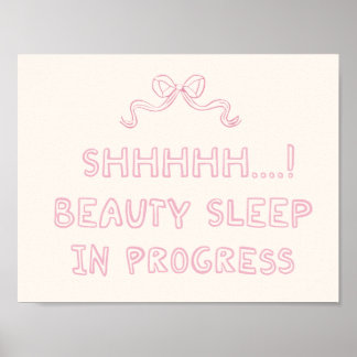 Skönhetssömn pågår Rolig Rosa Slinga Poster