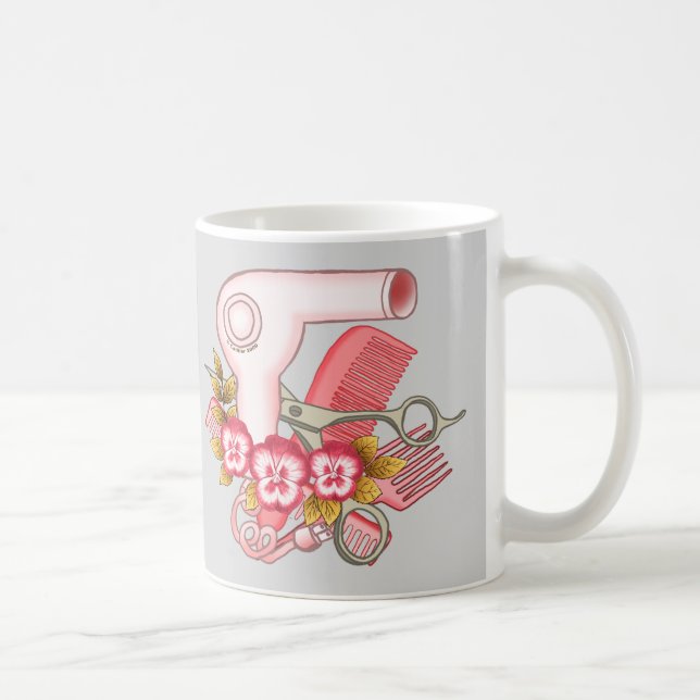Skönhetsspecialist med rosa pensé kaffemugg (Höger)