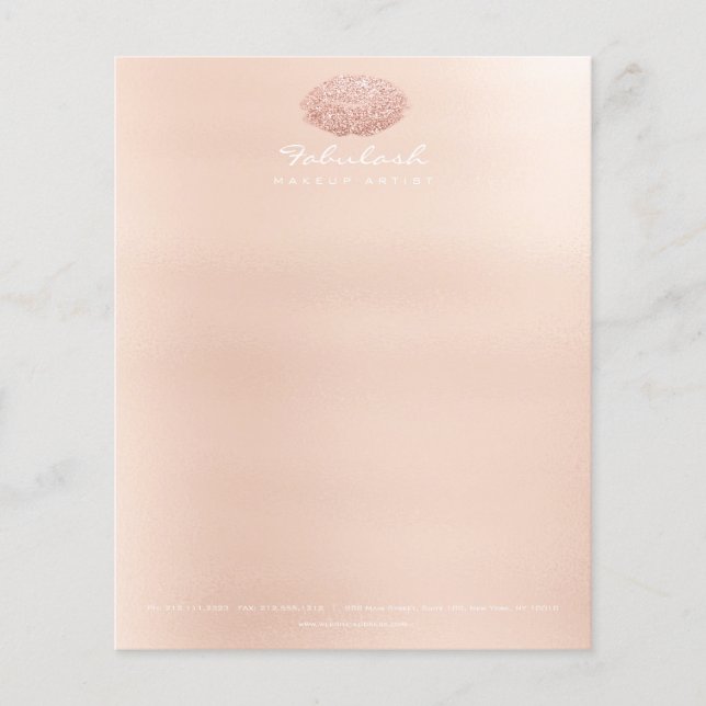 Skönhetsstudio Läpp Kiss Sminkstylist Konstnär Flygblad (Framsidan)