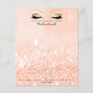 Skönhetsstudio Lashes Sminkstylist Guld Päron Flygblad