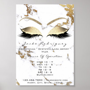 Skönhetsstudio Öppettider Salong Lashes Marble Poster