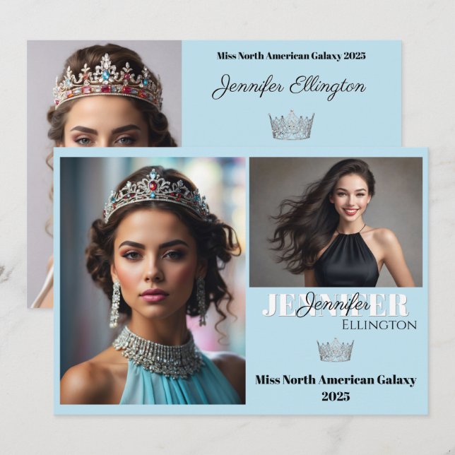 Skönhetstävling Essentials-kombinationskort för au Inbjudningar (Fram/baksida)