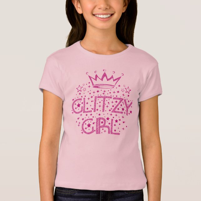 Skönhetstävling Glitzy Girl T-Shirt (Framsida)