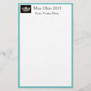 Skönhetstävling Krona & Custom Name Stationery Lak Brevpapper