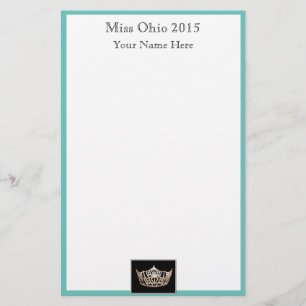 Skönhetstävling Krona & Custom Name Stationery Lak Brevpapper
