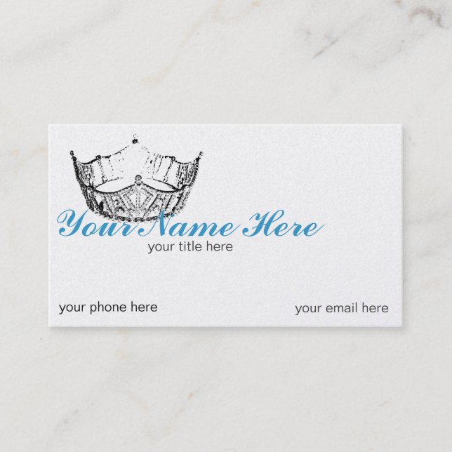 Skönhetstävling Krona Litho Anpassa Affärskort Tidsbeställning Kort (Framsida)