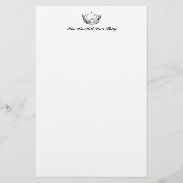 Skönhetstävling Krona Stationery Papper (Framsida)