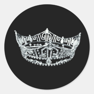 Skönhetstävling Krona Stickers Runt Klistermärke