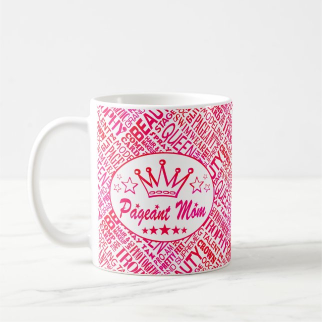 Skönhetstävling Mamma - Rosa Beauty Skönhetstävlin Kaffemugg (Vänster)