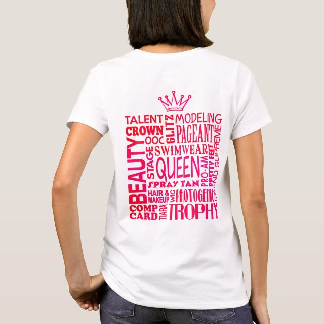 Skönhetstävling Mamma - Rosa Beauty Skönhetstävlin T Shirt (Baksida)
