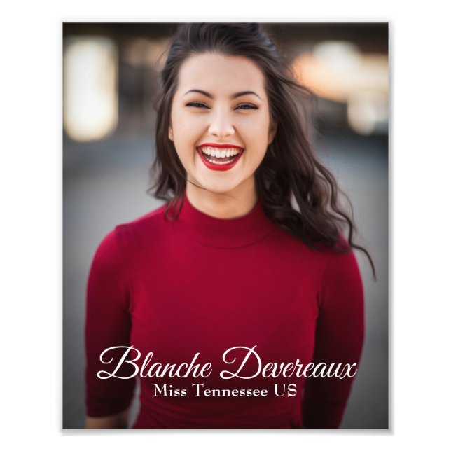 Skönhetstävling Modeling Porträtt Headshot Fototryck (Framsidan)