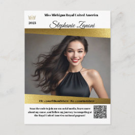 Skönhetstävling Promo Autograph Card Guld Shine | Vykort