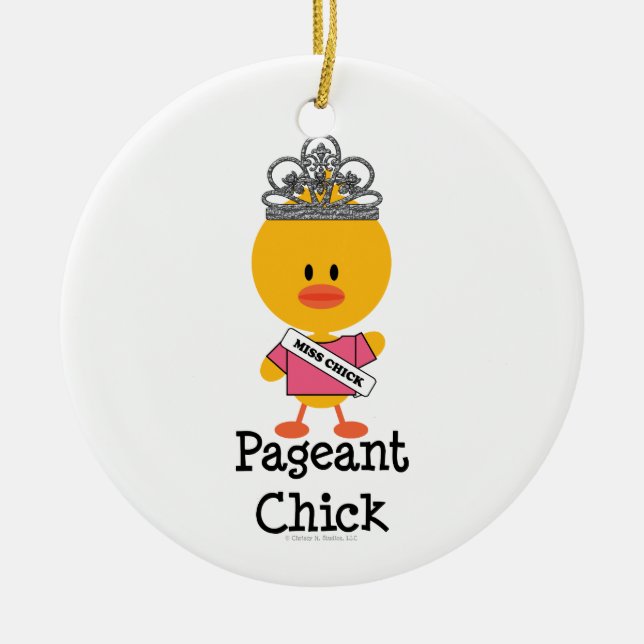 Skönhetstävlingchickprydnad Julgransprydnad Keramik (Framsidan)