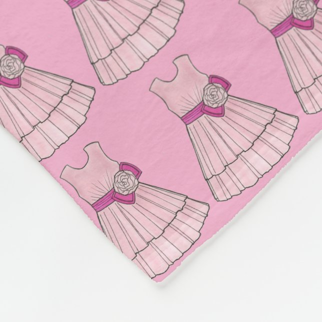 Skönhetstävlingen Rosa Party Dress i Flower Girl G Fleecefilt (Hörn)