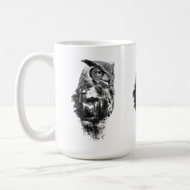 Skönhetsuggla i bergen kaffemugg (Vänster)
