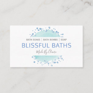 Skonisk blå och vit handgjord bath Bomb Soak Soap Visitkort
