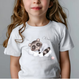 Skonsam liten pojke tvättbjörn djur t shirt
