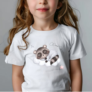 Skonsam liten pojke tvättbjörn djur t shirt