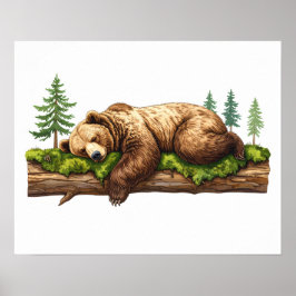 Skonst av Sleeping Bear Woodland Nursery Wall Art Poster