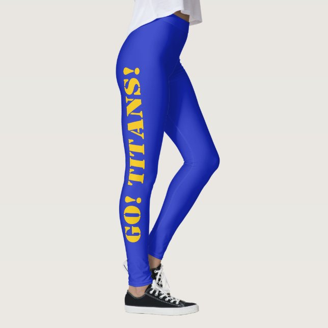 SKOOL FÄRG Leggings CheerLeader Blue Guld (Höger)