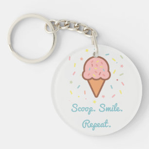 Skop. Smilt. Upprepa. Nyckelkedja för Ice Cream Sp