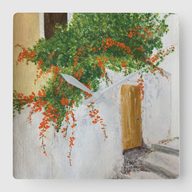 Skopelos i juni fyrkantig klocka (Framsida)