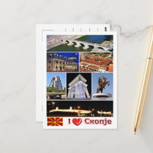 Skopje - Makedonien - I Kärlek - Vykort