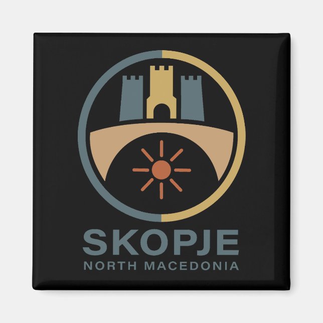 Skopje Nordmakedonien Europa Magnet (Framsidan)