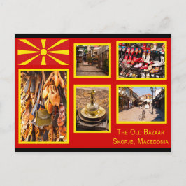 Skopje, norra Makedonien Gamla Bazaar Vykort