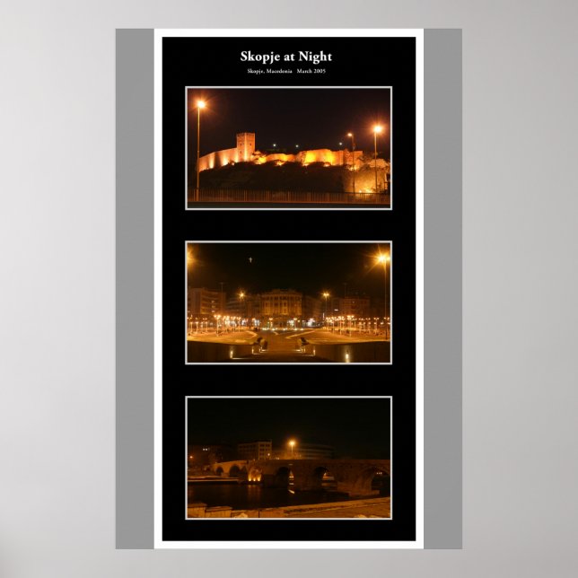 Skopje på natten poster (Framsidan)