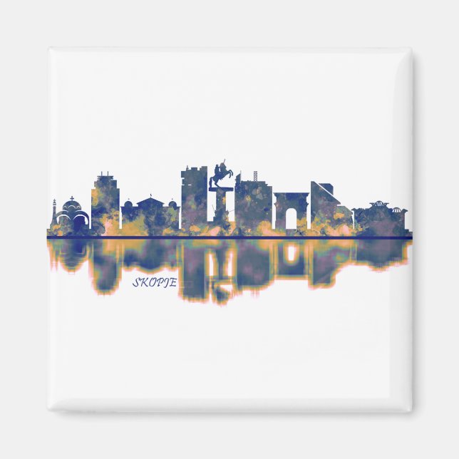 Skopje Skyline Magnet (Framsidan)
