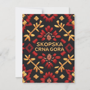 Skopska Crna Gora Embroidery Design Tote Bag Vykort