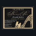 Skor 80th födelsedagdamast för eleganten inbjudan<br><div class="desc">Denna är en absolut ursnygg och elegant 80th födelsedagsfest inbjudan. Gjort i flott svart och guld- sport skor en heeled damastast kick, detta är en chic inbjudan för den flott kvinnan i ditt liv som firar henne den åttionde födelsedagen. Dig som gäster ska, imponeras, när de mottar detta av ett...</div>