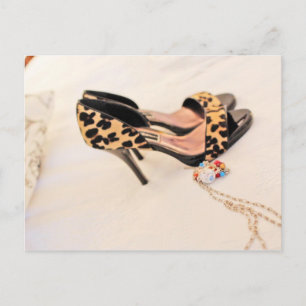 Skor av leopard vykort