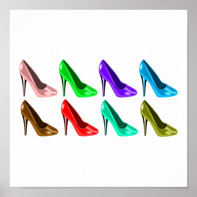 skor av många färg poster (Framsidan)