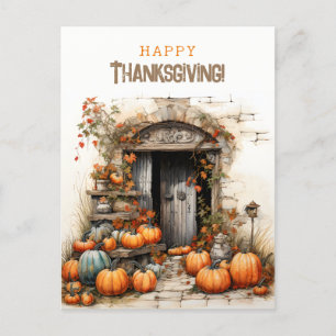 Skörd av pumpor Happy thanksgiving Vykort