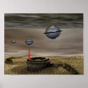 Skörd cirkel UFOS Poster