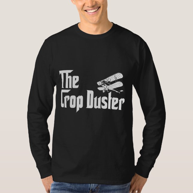 Skörd Duster AG Pilot Aerial Application Appare T Shirt (Framsida)