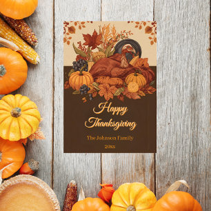 Skörd Hälsning, traditionell Thanksgiving Julkort