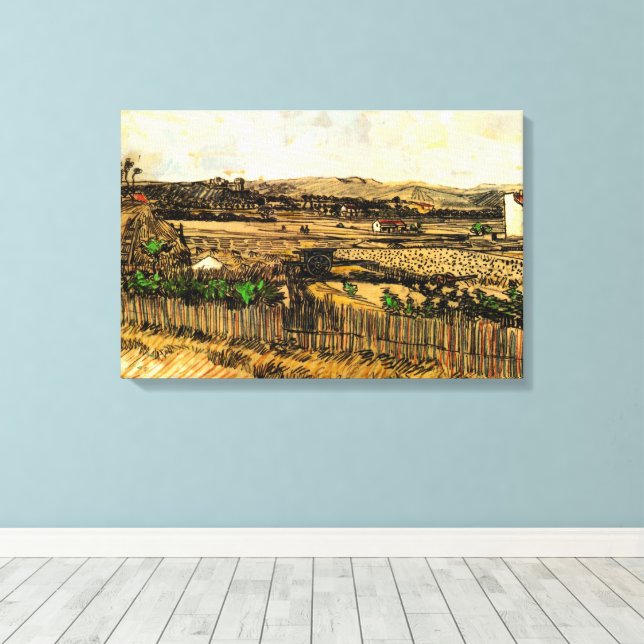 Skörd i Provence Montmajour av Vincent van Gogh Canvastryck (Insitu (trägolv))