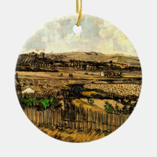 Skörd i Provence Montmajour av Vincent van Gogh Julgransprydnad Keramik