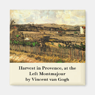 Skörd i Provence Montmajour av Vincent van Gogh Magnet