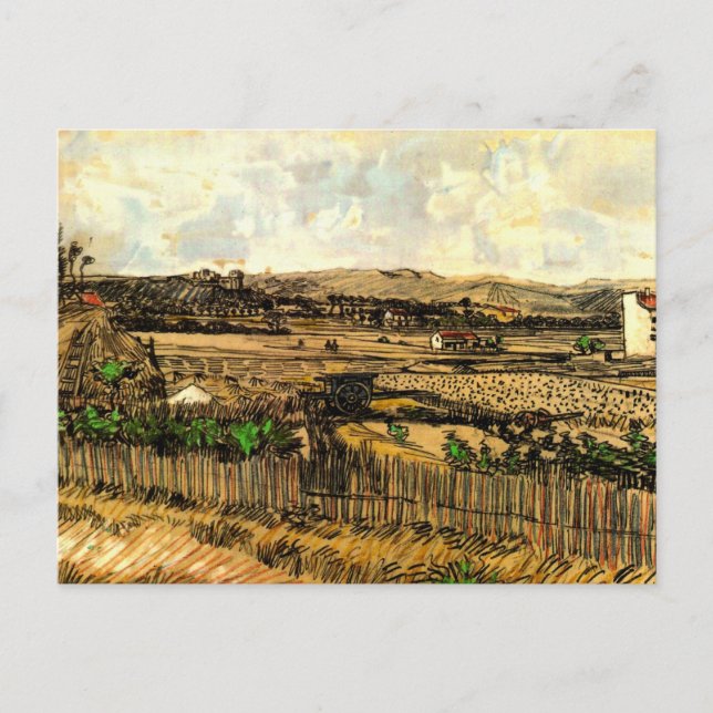Skörd i Provence Montmajour av Vincent van Gogh Vykort (Framsida)