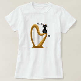 Skörd- och kattdesign, lång T-frakt T Shirt