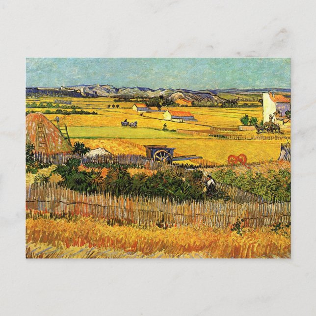Skörd på La Crau - Van Gogh Vykort (Framsida)