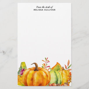 Skörd Pumpkins, Lövs and Foliage Brevpapper