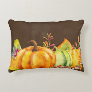 Skörd Pumpkins, Lövs and Foliage Prydnadskudde